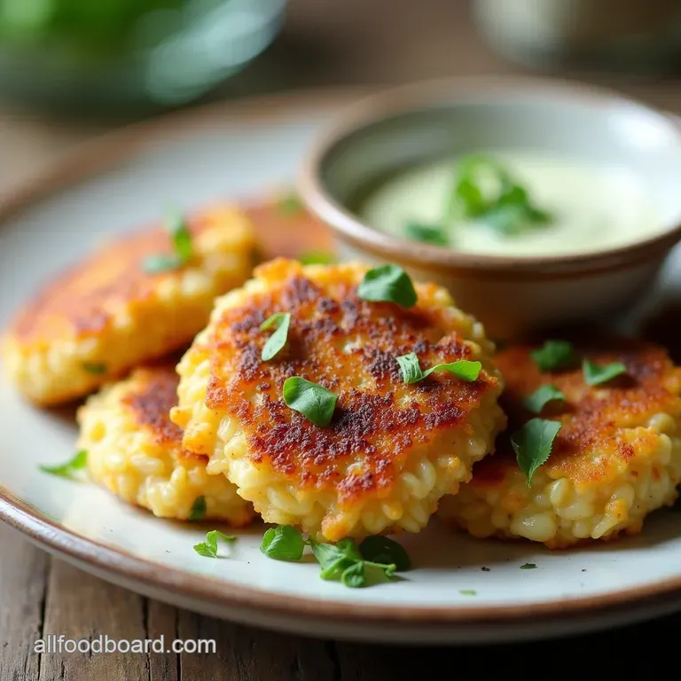 The Ultimate Leftover Rescue Gourmet Crispy Rice Parmesan Patties with Herb Aioli