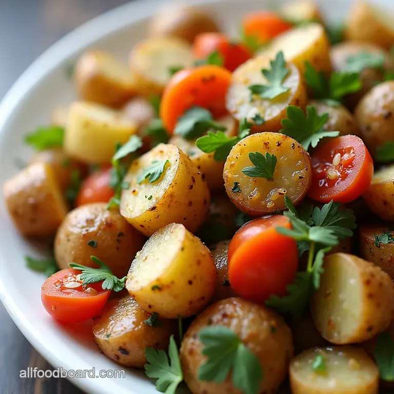 OvenBaked Crispy Smashed Potato Salad with Tangy Herb Vinaigrette