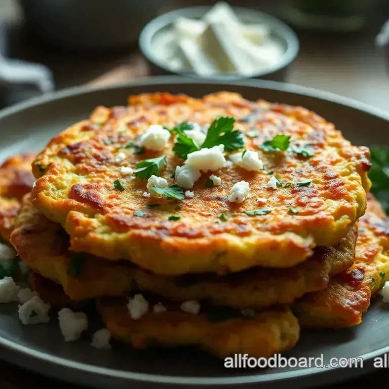Crispy Zucchini Fritters with Feta and Herbs