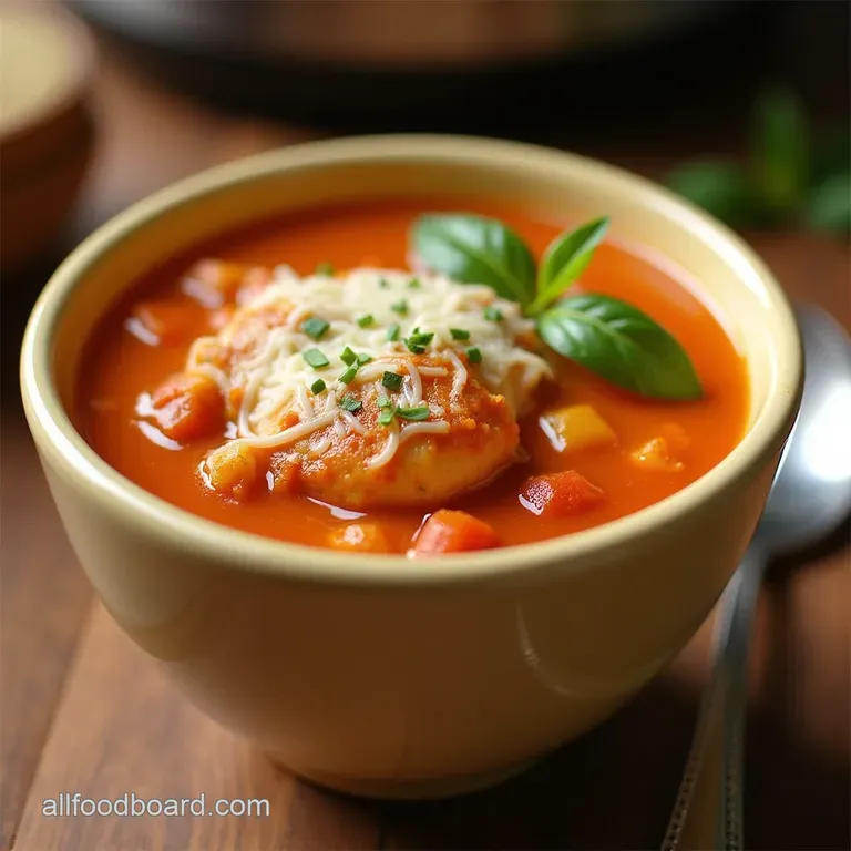 The Ultimate Crockpot Chicken Parmesan Soup A Cozy Italian Hug in a Bowl presentation