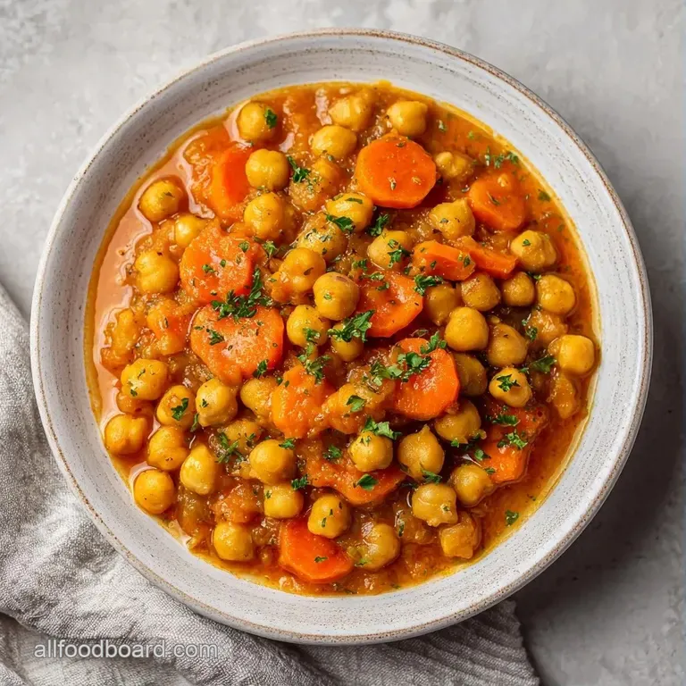Vibrant yellow stew in a matte white bowl, garnished with fresh green herbs and a swirl of white coconut cream.