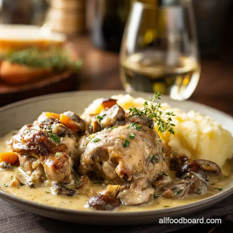 Crockpot Recipes: Restaurant-Quality Coq Au Vin Made Easy presentation