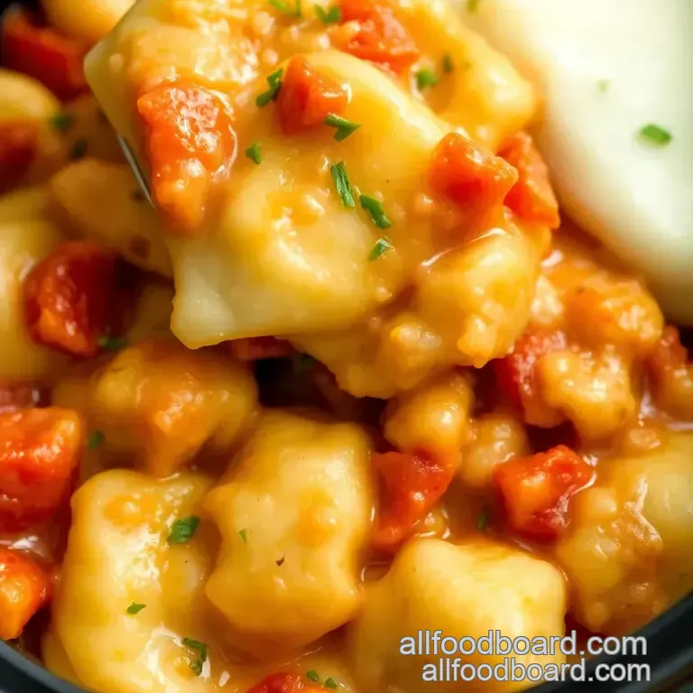 Crockpot Pierogi Casserole with Kielbasa presentation
