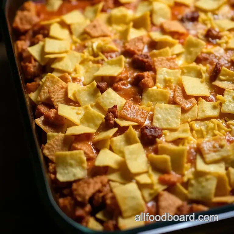 Crunchy Tortilla Chip Enchiladas Casserole presentation