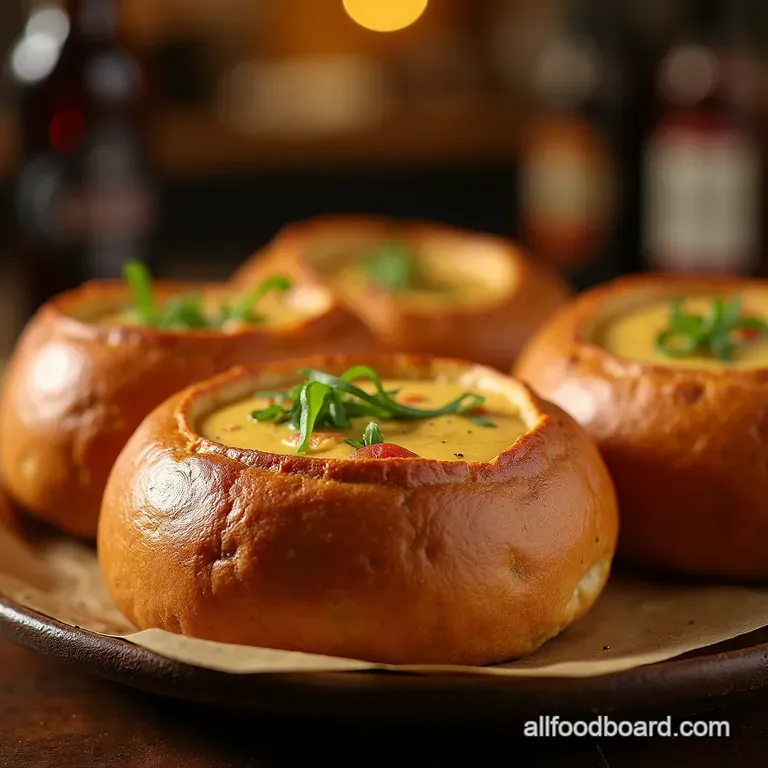 The Pub Classic Chewy Sturdy Soup Bread Bowls presentation