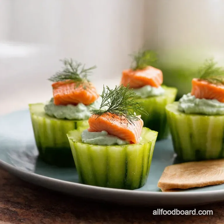 Cucumber Bites Smoked Salmon Dill Delight presentation