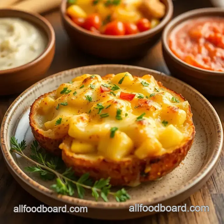 Creamy &amp Cheesy Baked Potatoes presentation