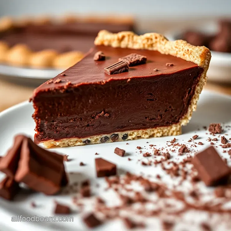 Decadent Dark Chocolate Pie presentation