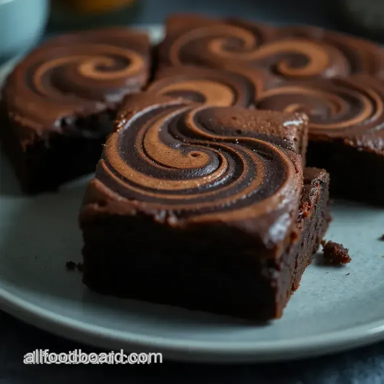 Decadent Mocha Cocoa Swirl Brownies presentation
