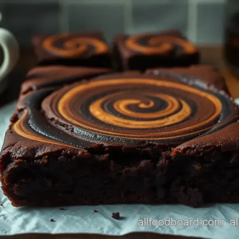 Decadent Mocha Cocoa Swirl Brownies