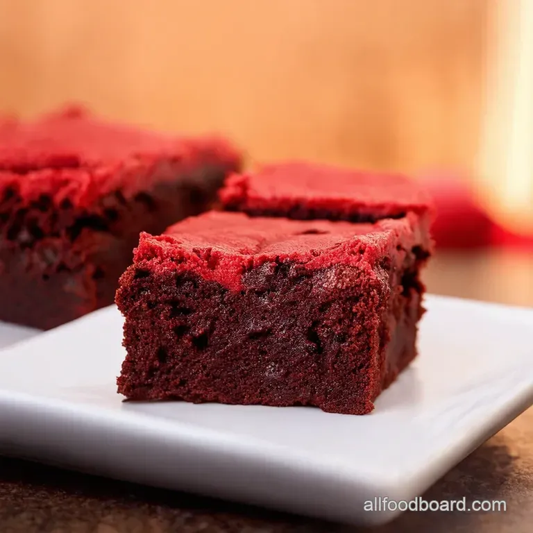 Decadent Red Velvet Cheesecake Brownies presentation