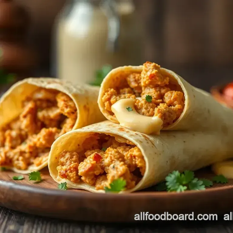 Crispy Air Fryer Chicken Wraps with Cheese Delight