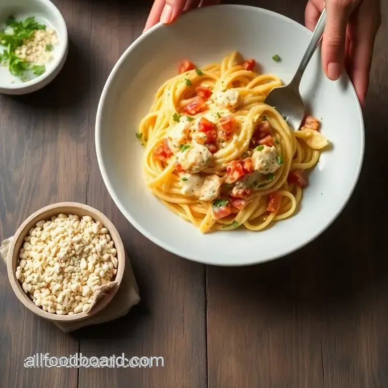 Creamy Chicken Bacon Ranch Pasta presentation