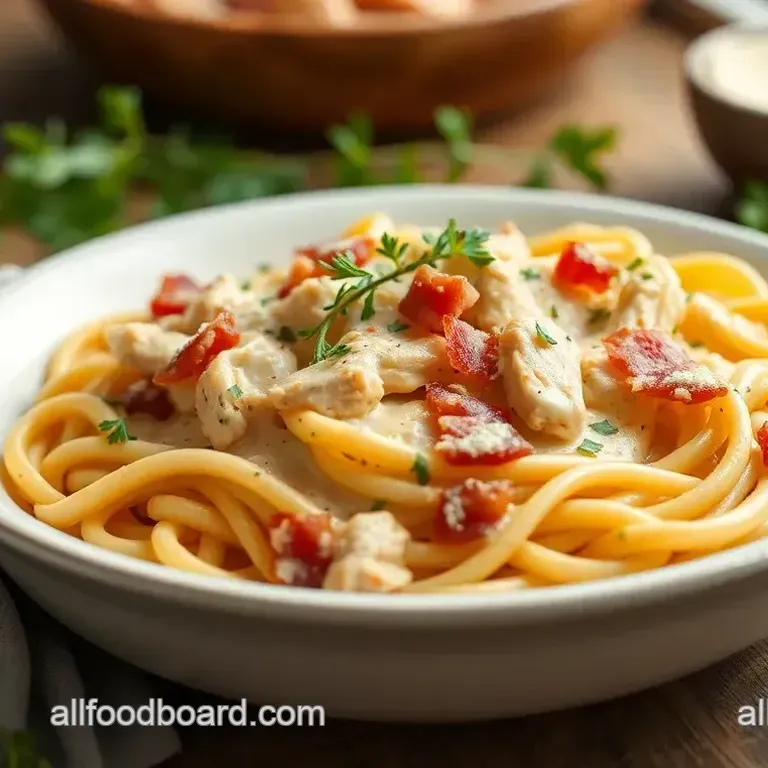 Creamy Chicken Bacon Ranch Pasta
