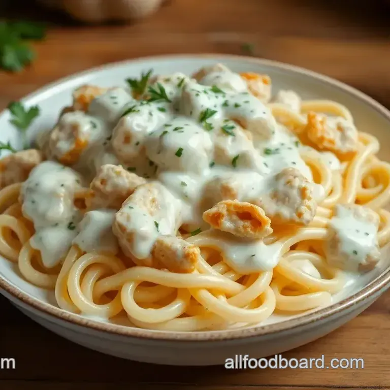 Cooked Chicken Pasta with Creamy Ranch Sauce