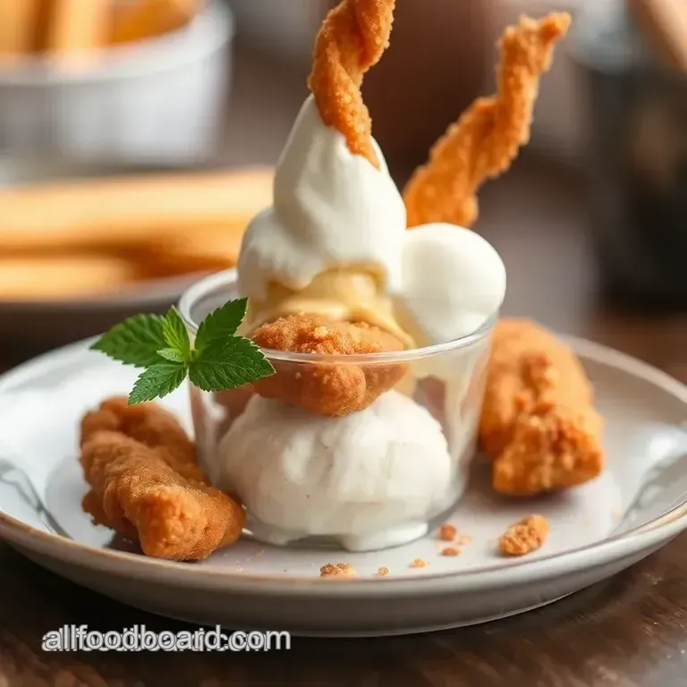 Fried Ice Cream with a Crunchy Twist presentation