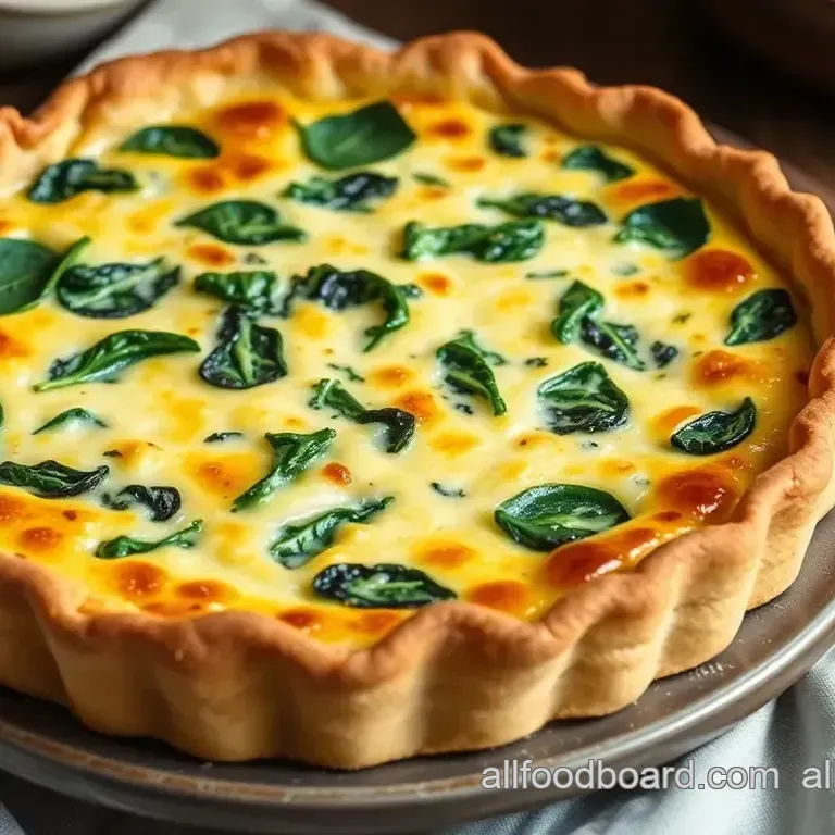 Quick & Creamy Ricotta Spinach Quiche