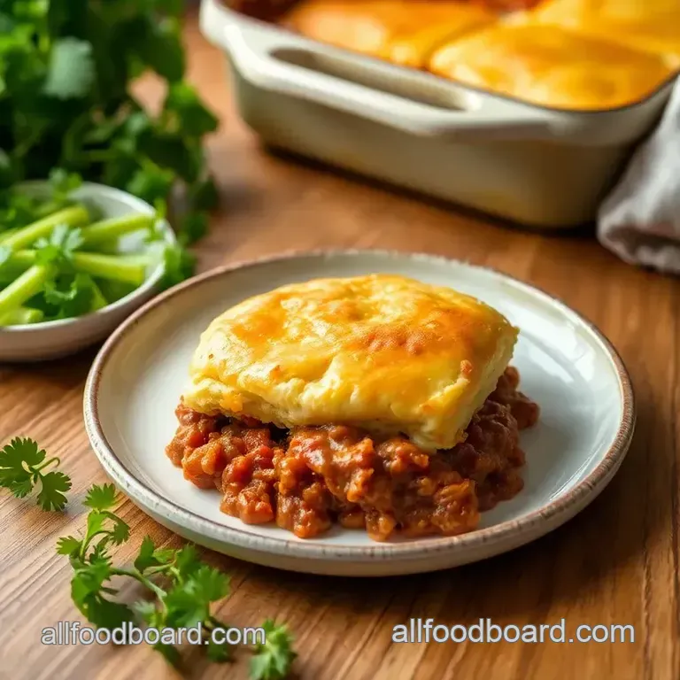 Bake Sloppy Joe Biscuit Casserole Delight presentation