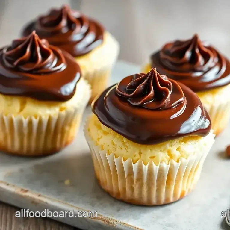 Fluffy Vanilla Cupcakes with Rich Chocolate Ganache