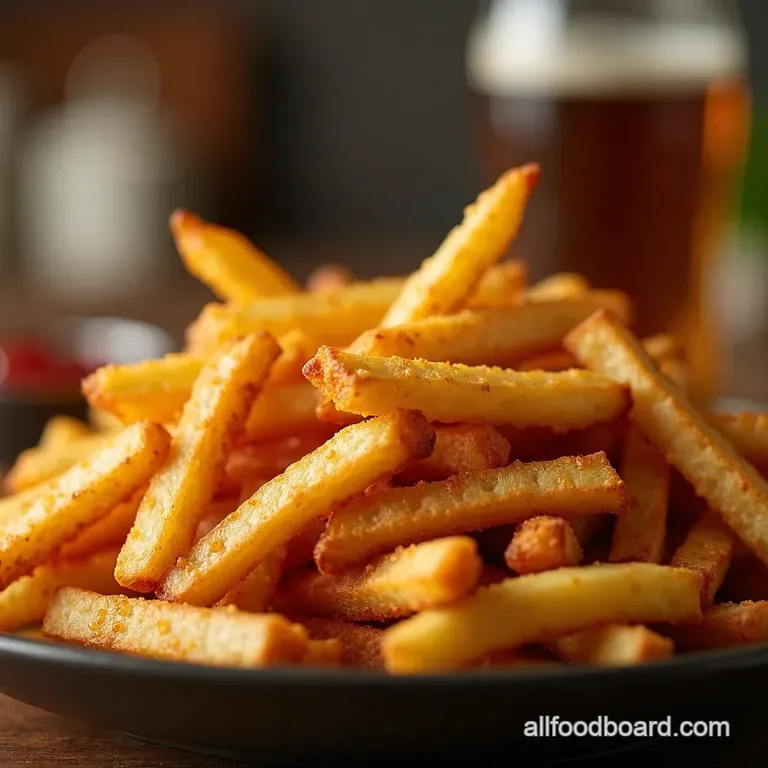 The Crispy Conqueror RestaurantQuality DoubleFried French Fries presentation
