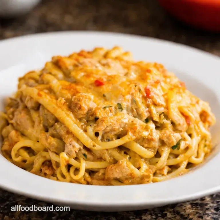 Downhome Spicy Chicken Spaghetti Casserole presentation
