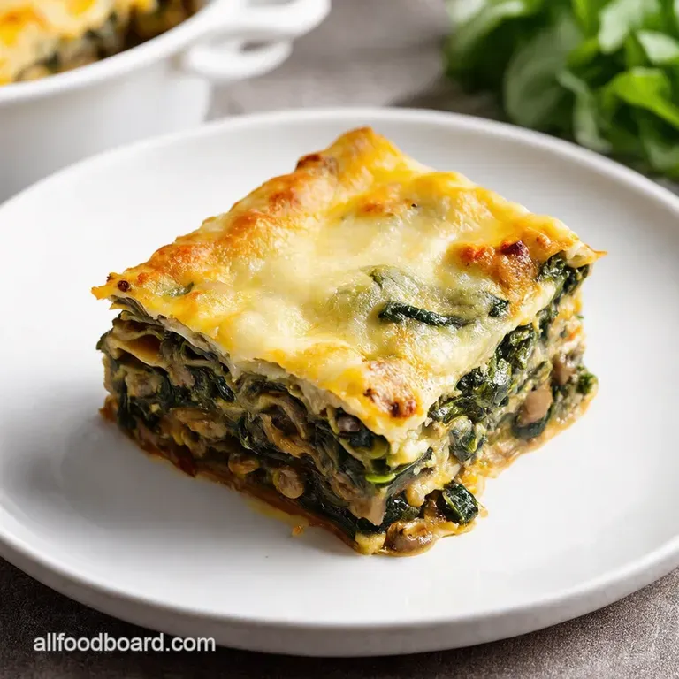 Earthylicious Mushroom and Spinach Lasagna