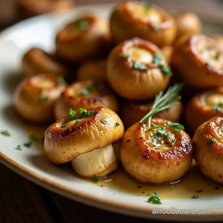 Easy Air Fryer Garlic Butter Mushrooms presentation