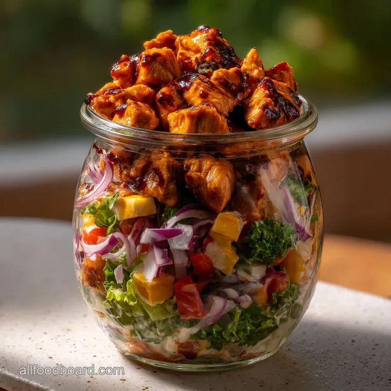 Easy Bbq Chicken Mason Jar Salad: Ultra-Crisp! presentation
