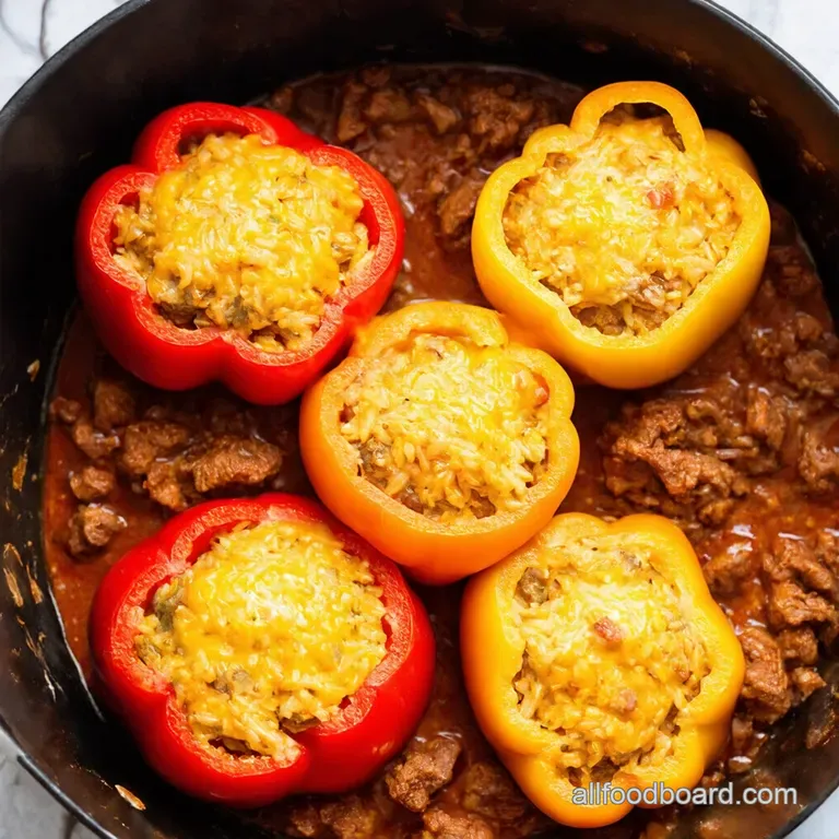 EASY STUFFED BELL PEPPERS Cheesy Beef Rice Weeknight Win Easy Cheesy Beef Rice Stuffed Bell Peppers Weeknight Winner