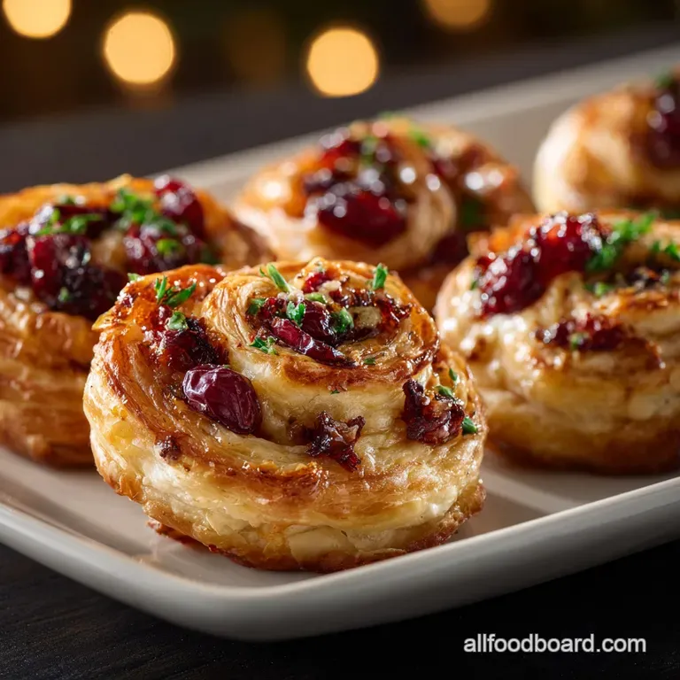 Christmas Appetizers Easy: Cranberry Brie Puff Pastry Whirls