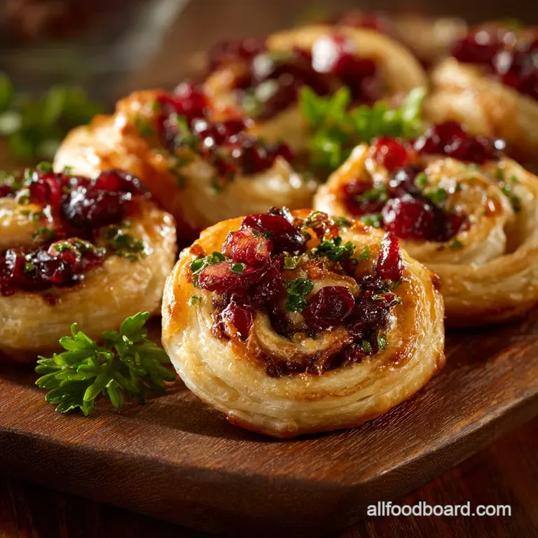 Thanksgiving Appetizers: the Best Make-Ahead Cranberry Brie Palmiers presentation
