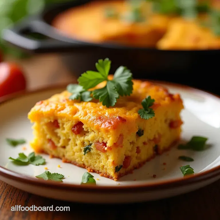 The Fiesta Bake Cheesy Mexican Cornbread Casserole OnePan Wonder presentation
