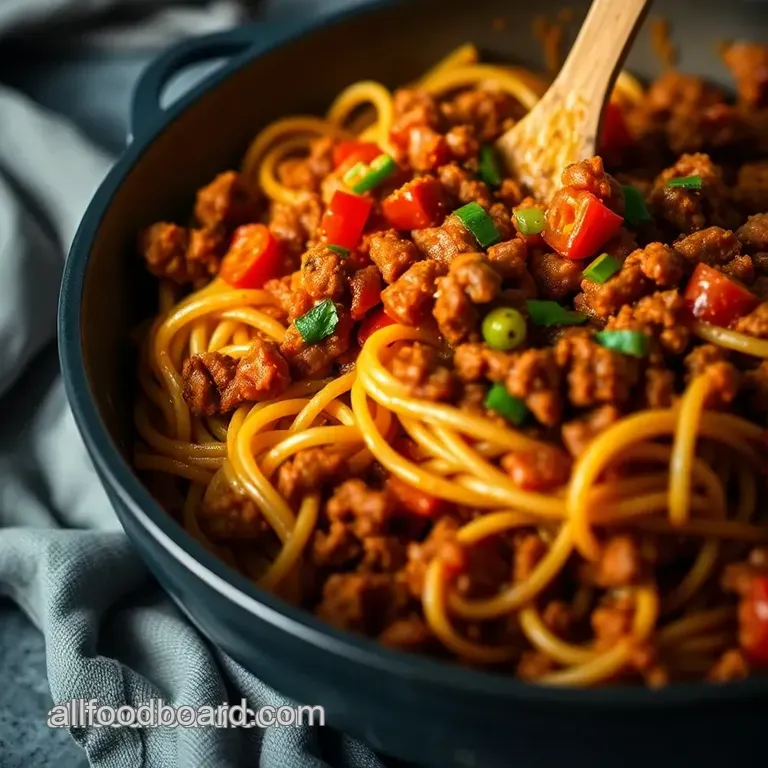 Easy One Pot Taco Spaghetti presentation