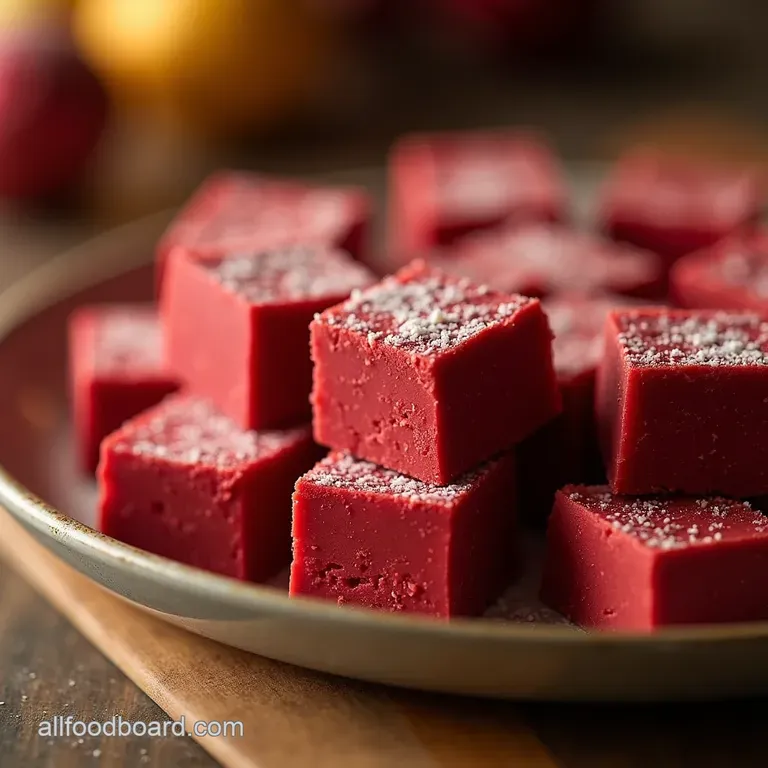 Velvet Crimson Dream Fudge Rich Creamy and Effortlessly Festive presentation
