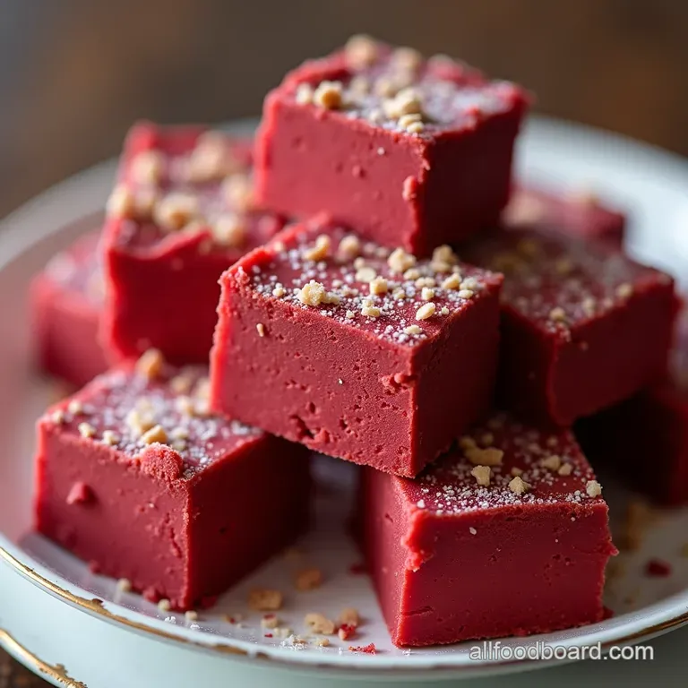 Foolproof Red Velvet Fudge Recipe with Cream Cheese Swirl Velvet Crimson Dream Fudge Rich Creamy and Effortlessly Festive