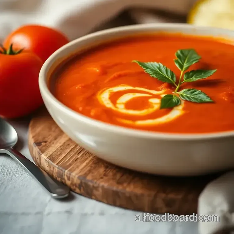 Easy Roasted Tomato Soup presentation