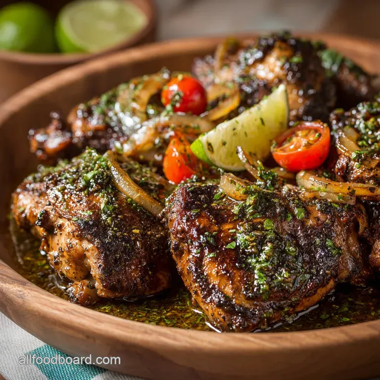 Slowcooker Sunshine Jerk Chicken with Pineapple Salsa presentation
