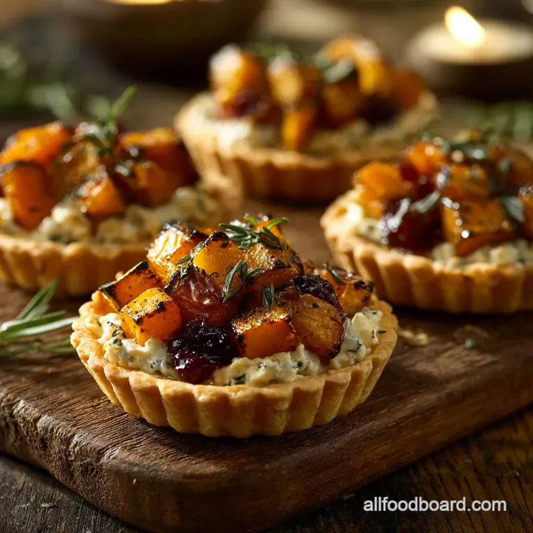 Thanksgiving Appetizers: Butternut Squash Tartlets (The Elegant Make-Ahead Bite) presentation