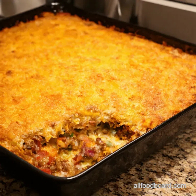 Emilys Kickin Taco Casserole Fiesta in a Pan presentation