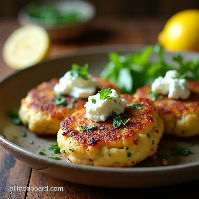 Zesty Lemon Herb Chicken Patties with Feta presentation