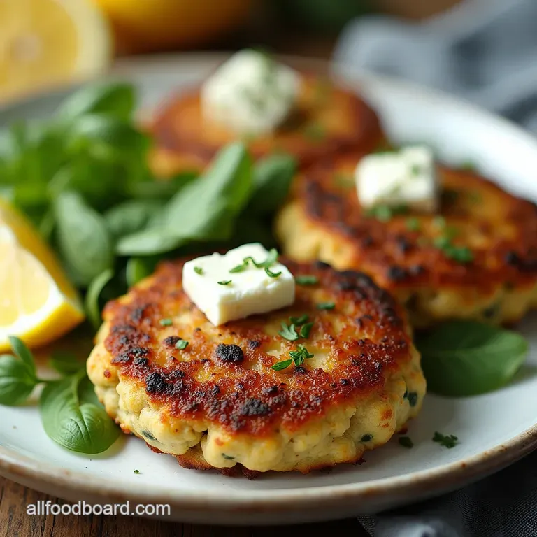 Zesty Lemon Herb Chicken Patties with Feta