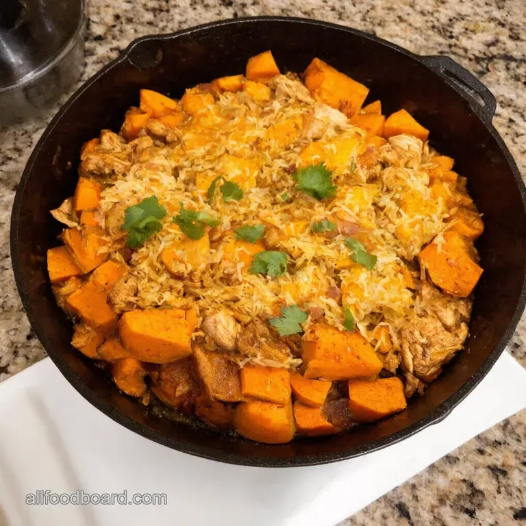 Fiesta Chicken Skillet with Sweet Potato Black Beans presentation