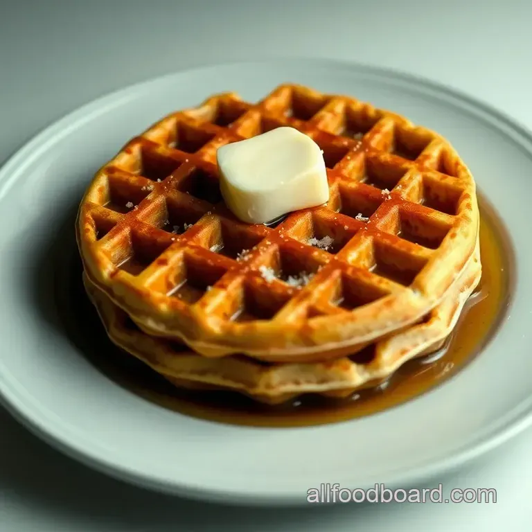 Fluffy Classic Waffles with a Crisp Exterior presentation
