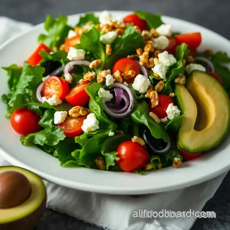 Fresh Spring Mix Salad with Honey-Lemon Vinaigrette presentation