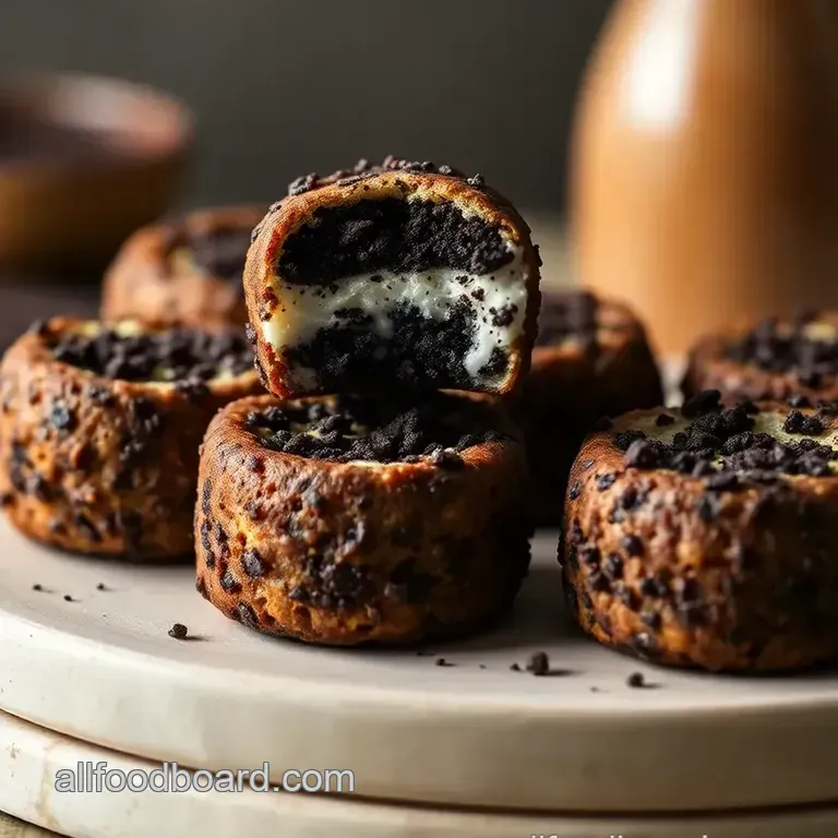Fried Oreo Cheesecake Bites: Crispy Indulgence presentation