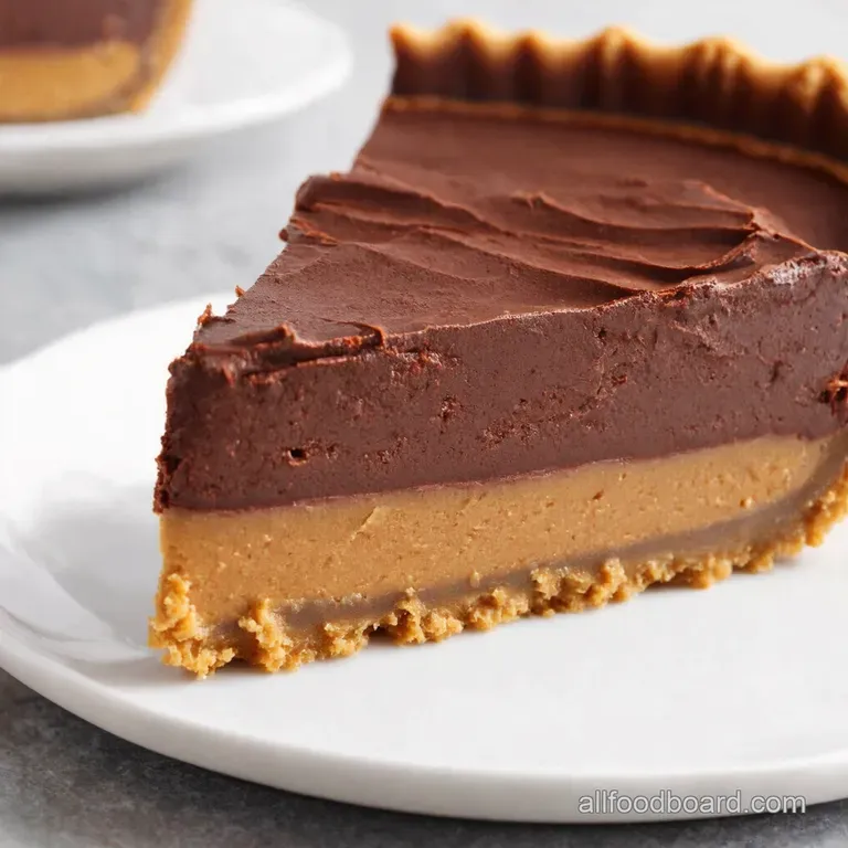 Frozen Chocolate Peanut Butter Dream Pie presentation