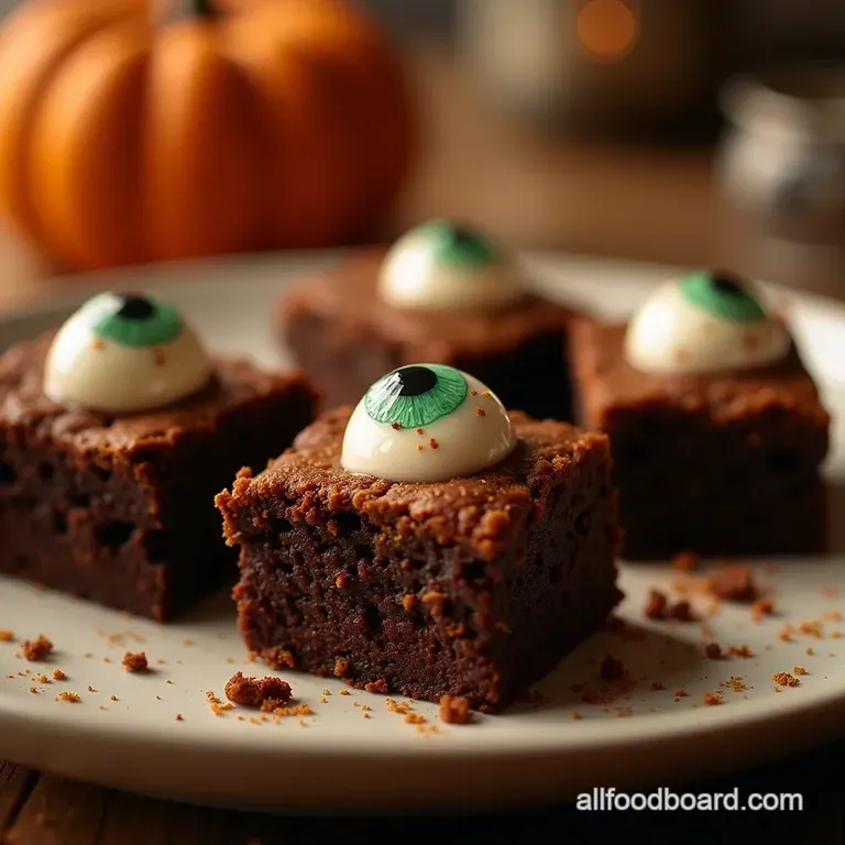 The Ghoulishly Good Eyeball Brownies Fudgy Freaky presentation