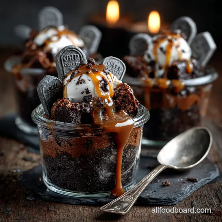 Fright Night Fudge Brownie Graveyard Pots