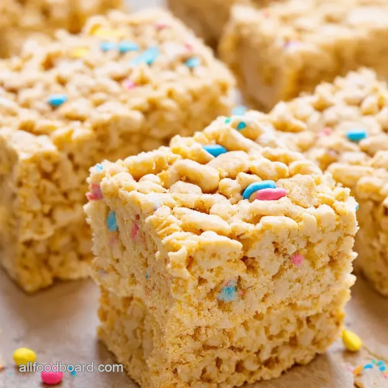 Funfetti Birthday Bash Rice Krispies Treats presentation