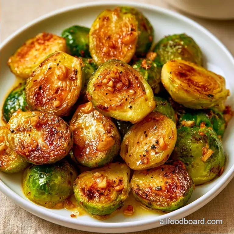 Crispy Garlic Butter Brussels Sprouts